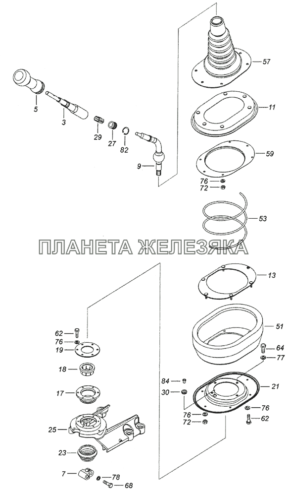 161.1703204 Опора рычага переключения передач КамАЗ-6520 (Euro-2, 3)